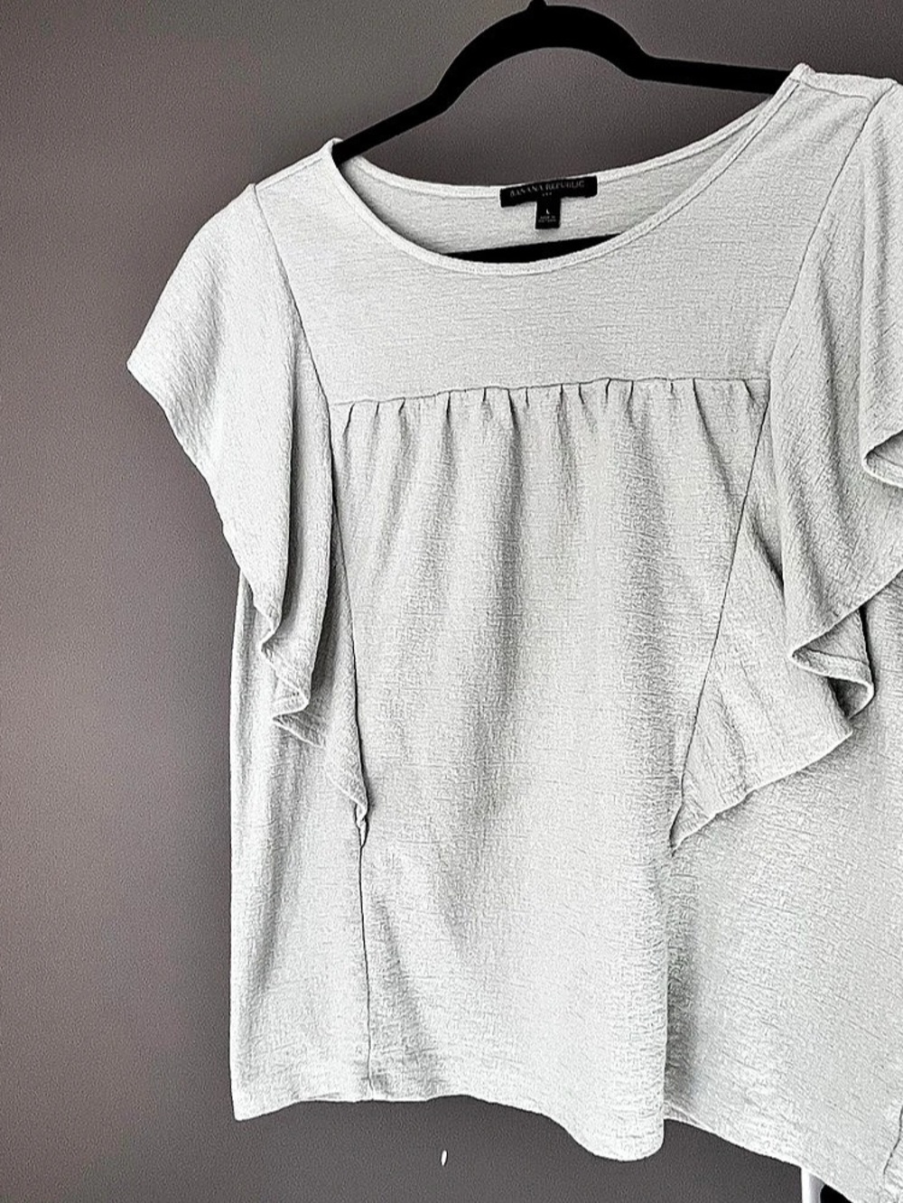 Banana Republic Ruffle Sleeve Top in Light Blue Like New